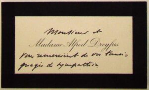 Fig. 5 – Scrisoarea lui Alfred Dreyfus către Rovena Schwartz, 1902 (Biblioteca „V.A. Urechia” Galați)
